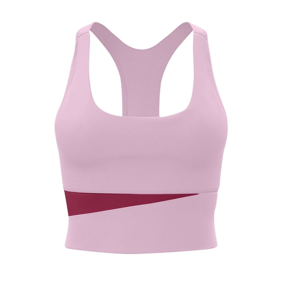 Ohufall Women's Athletic Running Bras Plus Size Seamless Stretch Quick-drying Sport Yoga Bra Cool Breathable Shockproof Workout Tank Bras for Women