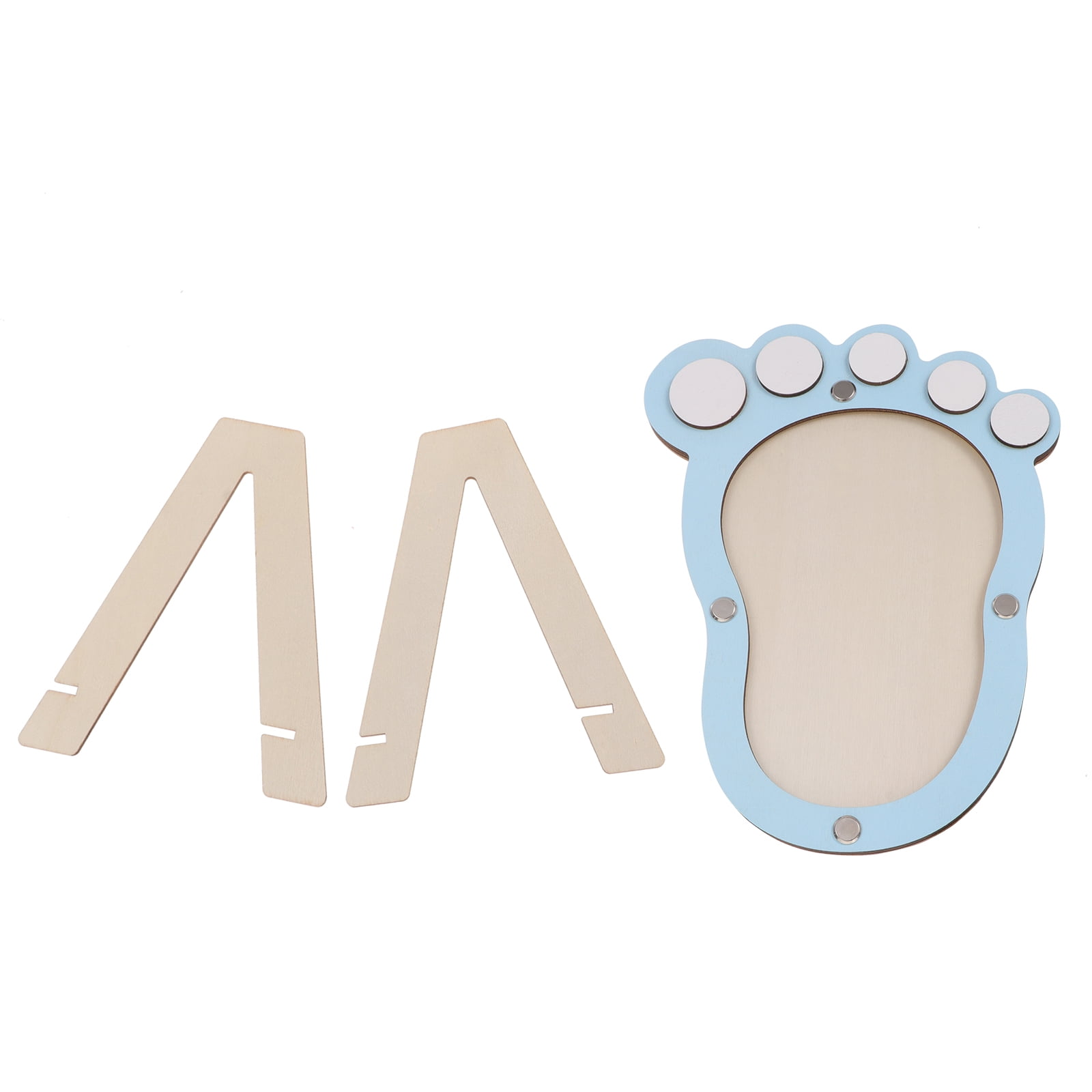 FELTECHELECTR 1Pack Yearly Baby Photo Frame Blue Wooden Elegant Keepsake for Photo Holder