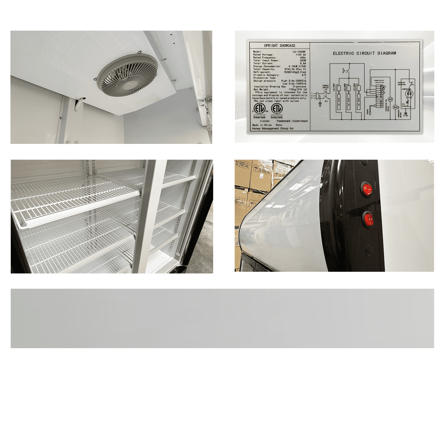 NSF Commercial Two Door Merchandiser Refrigerator in White,  48" x 29" x 81", 35 cu. ft.,