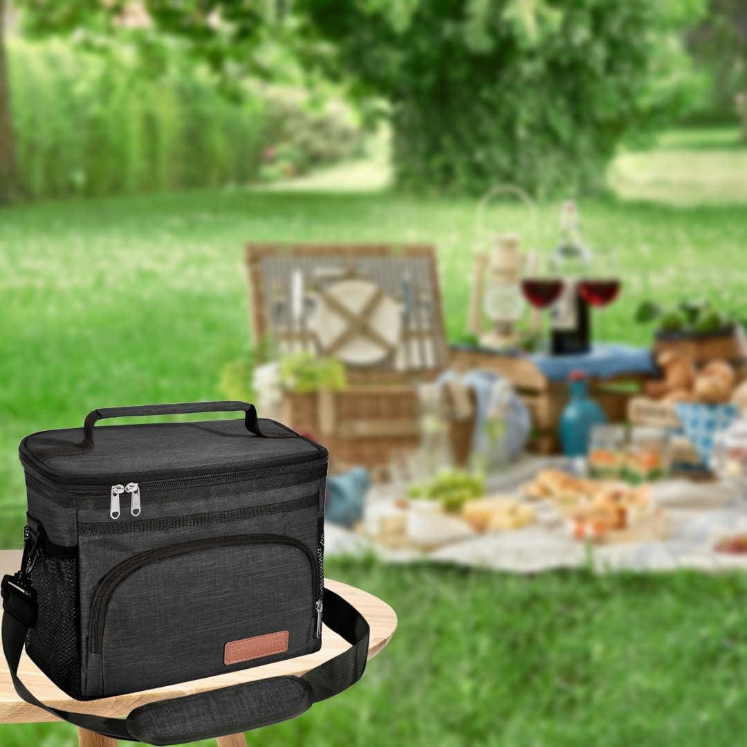 Femuar Lunch Box for Men Women Adults Small Lunch Bag for Office Work  Picnic - Reusable Portable Lunchbox, Black in 2023