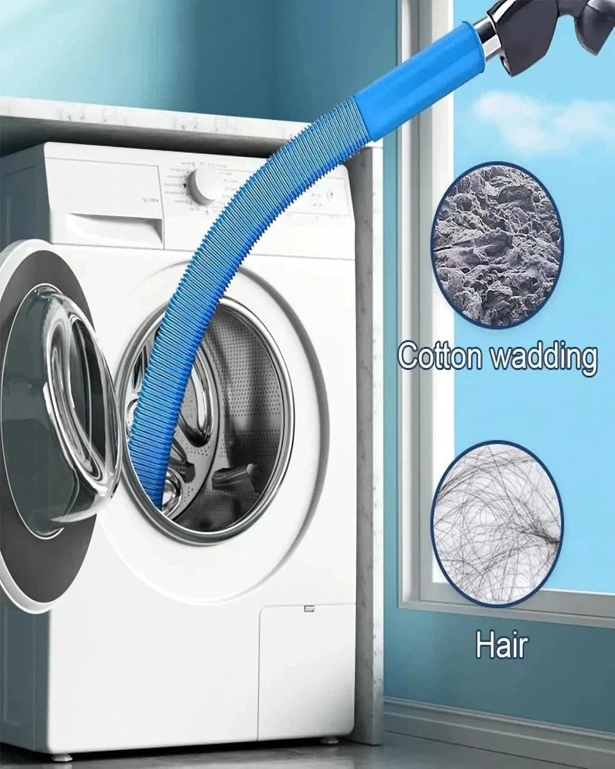 Dryer Lint Vacuum Attachment, Dryer Vent Cleaning Kit, Dryer Cleaning Hose, Vacuum Attachment for Dryer Vent with Most VacuumCleaner, Stretch Universal Connector (1Pcs)