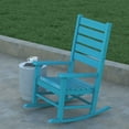thumbnail image 3 of Emma + Oliver Set of 2 Contemporary Rocking Chairs, All-Weather HDPE Indoor/Outdoor Rockers in Blue, 3 of 12