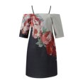 thumbnail image 5 of CEHVOM Robe Décontractée de Mode pour Femmes à Manches Courtes, à Imprimé Ajouré, Robe Ample, 5 of 5