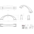 thumbnail image 3 of Jeffrey Alexander 944-96 Roman 3-3/4" Center To Center Contemporary Arch Bow Cabinet, 3 of 7