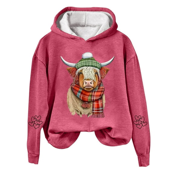 KONDYS Cow Sweatshirts For Women Cow Sweatshirts For Women Western Cow Print Shirt Country Western Sweatshirt（3） Stylish Cozy Women's Hoodies