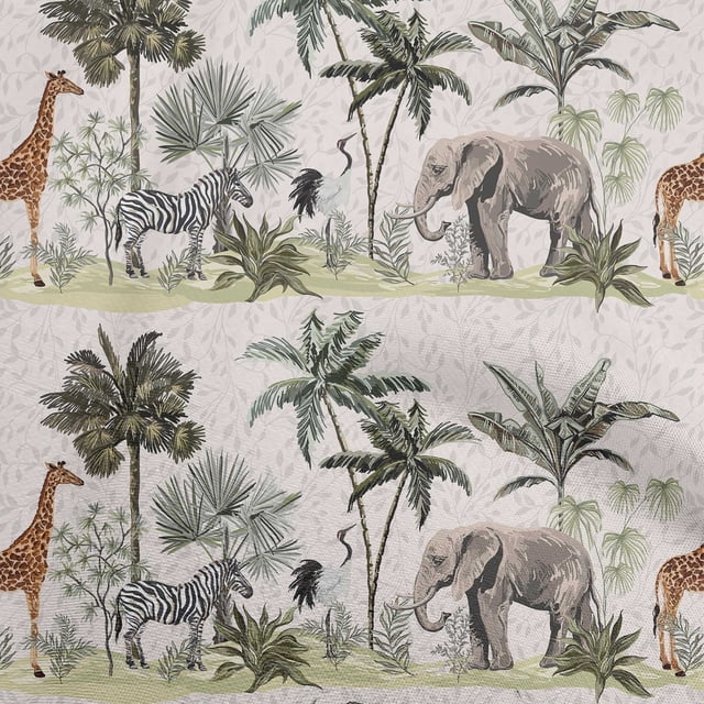 oneOone Silk Tabby Light Green Fabric Tropical Sewing Craft Projects Fabric Prints By Yard 42 Inch Wide