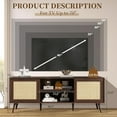 thumbnail image 2 of Furtivusia Rattan TV Cabinet, TV Stand for 65 inch TV, Modern Entertainment Center TV Console Table, Living Room TV Stand with Sliding Door, Walnut Color, 2 of 10