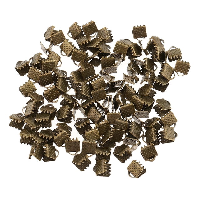 veasfak 100 Pcs Fermoirs à Boucle en Métal Clips de Cordon pour Bijoux Bronze 6mm