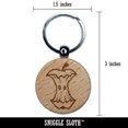 thumbnail image 2 of Eaten Apple Core Garbage Compost Food Seeds Round Keychain Charm Tag - Engraved Wood, 2 of 6