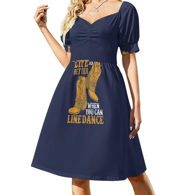 Line Dancing Life Is Better When You Can Line Dance Sleeveless Dress  women's fashion dresses elegant women's sets