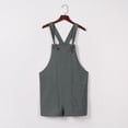 thumbnail image 5 of 50% Off Clear! asdoklhq 2026 Summer Fall Shorts for Women $5, Womens Plus size Women's Cotton and Linen Double Pocket Bib Jumpsuit Loose Suspender Solid Color Jumpsuit, 5 of 9