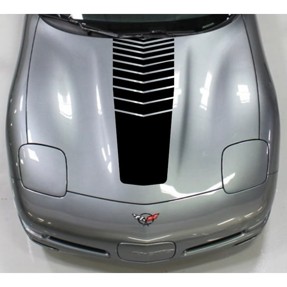 Clausen's World 16" Single Striped Hood Racing Stripes Vinyl Decal - Compatible with Corvette C5