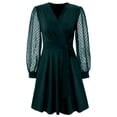 thumbnail image 4 of Afdoent Womens Dresses Elegant Formal Dress With Mesh Sleeves Long Sleeve V Neck Evening Gown For Casual Party Wear Party Formal Dresses, 4 of 4