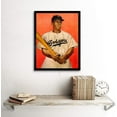 thumbnail image 2 of Vintage Portrait of Jackie Robinson with Baseball Bat Brooklyn Dodgers Uniform Sport Athlete Art Print Framed Poster Wall Decor 12x16 inch, 2 of 5