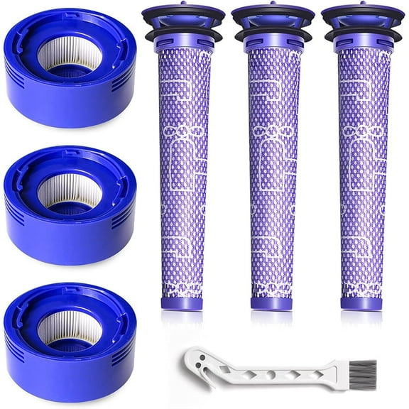 6 Pack Vacuum Filter Replacement Kit for V7, V8 Animal and V8 Absolute Cordless Vacuum, 3 Post Filter, 3 Pre Filter, Replaces Part # 965661-01 & 967478-01