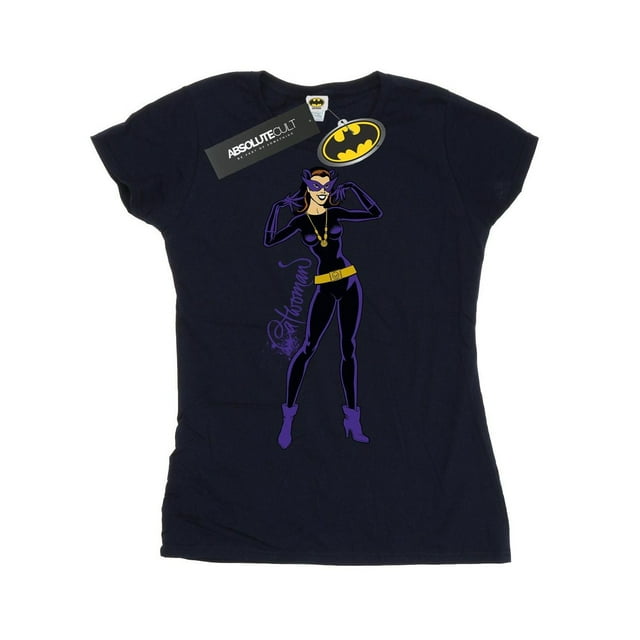 DC Comics T-Shirt en Coton pour Femmes Catwoman Pose Heureuse