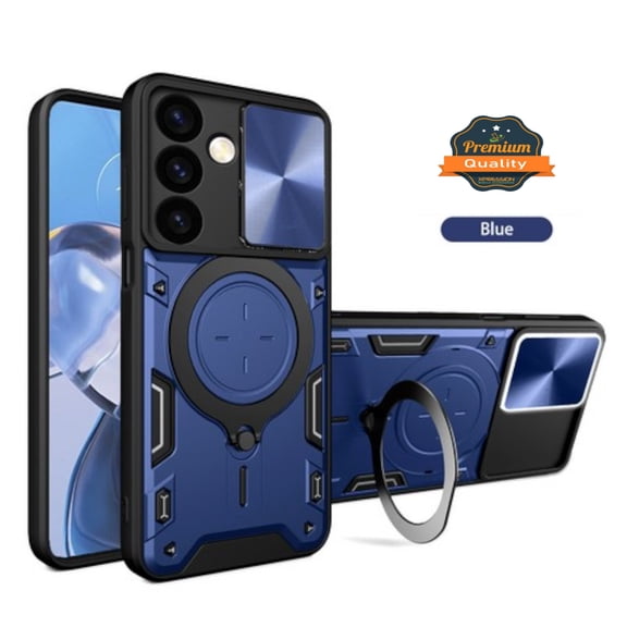 XPM for Samsung Galaxy A17 5G Phone Case, Hybrid Shockproof with Magnetic Ring Stand, Compatible with Magsafe & Sliding Camera Lens Protector Cover for Galaxy A17 (Blue)