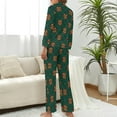 thumbnail image 3 of Top-kevin Womens Pajamas Set Christmas Nutcrackers Trees Soft Long Sleeve Sleepwear Button Down Sets, 3 of 12