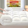 thumbnail image 3 of Extra Thick Cooling Mattress Topper, Overfilled Down Alternative Pillow Top, Baffle Box Design, Fits 8-21 Inch Deep Pocket, Plush & Support, Machine Washable, 3 of 16