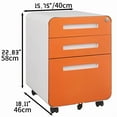 thumbnail image 2 of Rounded 3 drawer mobile filing cabinet, simple style multifunctional legal/letter/A4 file storage cabinet, 5-wheel design with anti tilt cold-rolled steel material, 2 of 17