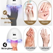 2 Pair UV Gloves for Gel Nail lamp,Anti UV Gloves for Nails,Sun Gloves for Women UV protection with UPF 50+ protection,Nail Art Supplies(Black)