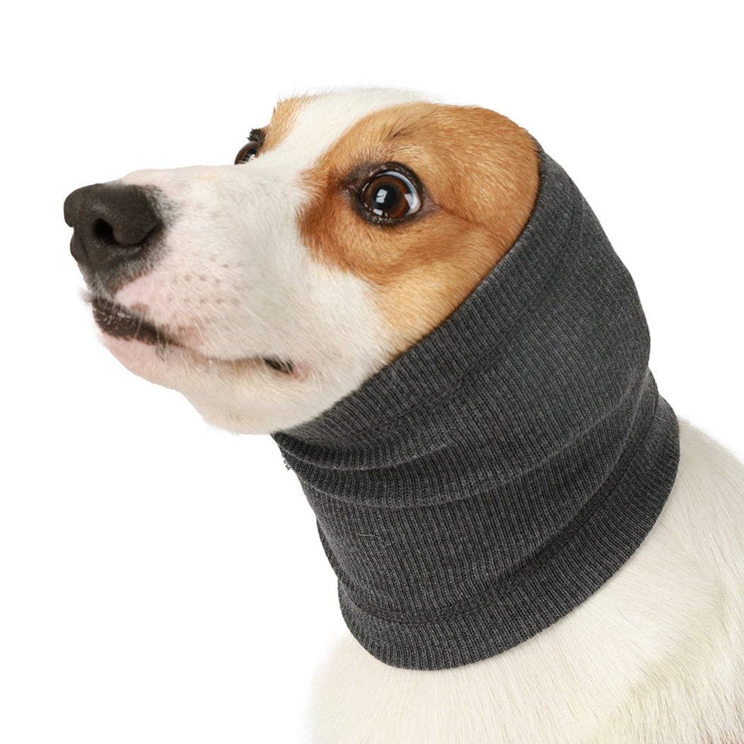 Nobrand Dog Ear Cover Warm Breathable Dog Neck Warmer Dog Head Wrap For Anxiety Relief Blue