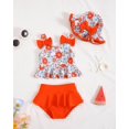 thumbnail image 2 of Traje de baño Mioglrie Toddler 3T-4T Orange Daisy de 2 piezas, 2 of 5