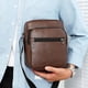 thumbnail image 5 of Bolso de hombro de piel sintética para hombre | Bolso bandolera informal de negocios | Mochila pequeña | Correa ajustable de piel sintética resistente | Uso diario en viajes y trabajo, 5 of 6