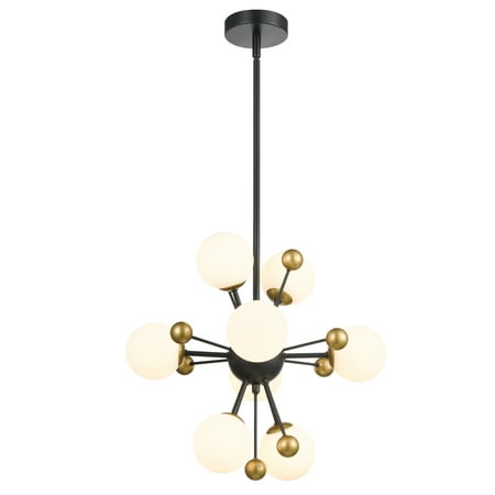 Light Society Carter Chandelier With, Morley 6 Light Black Chandelier With Clear Glass Shade