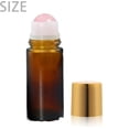 thumbnail image 5 of Amber Glass Roll-on Bottles, 2 Pack 50ml Empty Vials with Rose Quartz Roller Balls, Leak-Proof Travel Containers, 5 of 6