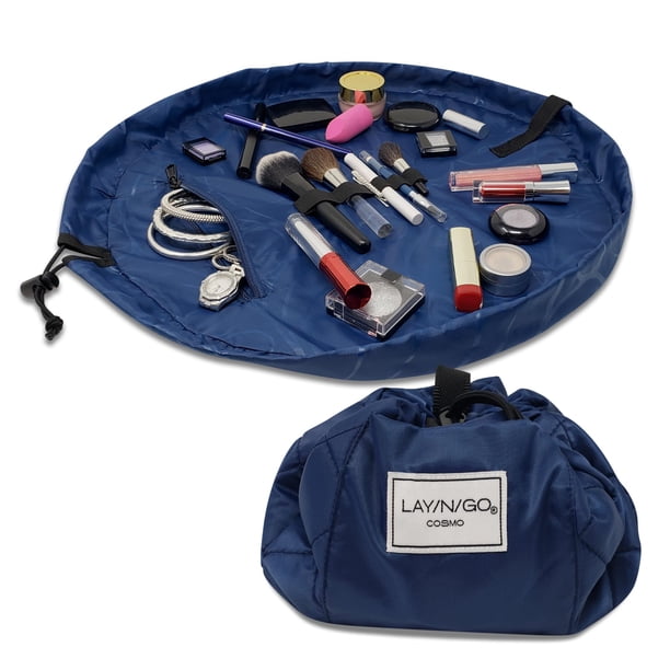 Organizador de bolsas de cosméticos y maquillaje Lay-n-Go Cosmo 20 cm, color azul marino