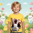 thumbnail image 2 of Ulitacool Boys T Shirt Lightweight Round Neck Easter Tops Short Sleeve Tee Bunny Prints Blouse Boy Summer Tops 1-2 Years Yellow, 2 of 4