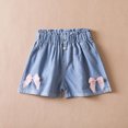 thumbnail image 6 of ZACPNCV Jean Shorts for Girls High Waisted Casual Denim Shorts Elastic Waist Ruffle Shorts Kids Summer Beach Jeans Blue 5-6 Years, 6 of 7