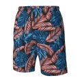 thumbnail image 6 of Uemuo Tropical Leaves Pattern Men's Swim Trunks Hawaiian Beach Bathing Suit Swimsuits Beach Quick-Dry Shorts with Pockets-, 6 of 9