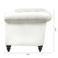 thumbnail image 5 of 3 Seater Chesterfield Faux Leather Sofa, Button Tufted Couch With Nailhead Trim Rolled Arms for Living Room Office, 5 of 16