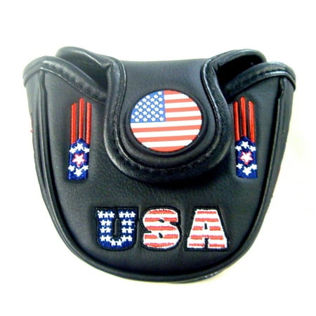 Club Glove Putter Headcovers - NEW USA America Flag Fits Odyssey Mallet 2-Ball Magnetic Putter Headcover