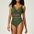 thumbnail image 2 of One Piece Swimsuit Tummy Control Bathing Suits for Women 2026 New Hot Mesh Swimsuit Mesh Hollow Solid Color Swimsuit Women, 2 of 5