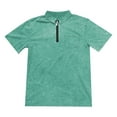 thumbnail image 3 of MIXUE Shirts For Men Summer Solid Color Lapel Zipper Short Sleeve Casual Pullover Tops T-shirts Outwear,Green,XXL, 3 of 3