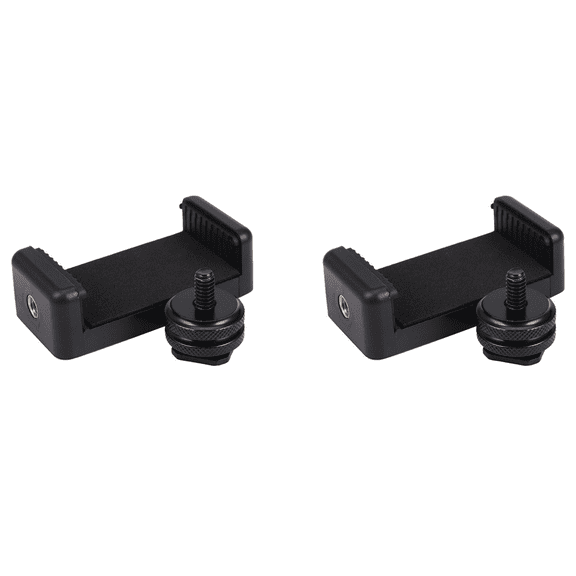 2X 1/4 Inch Flash Hot Shoe Screw Adapter Tripod Mount Phone Clip Holder for Dslr Camera