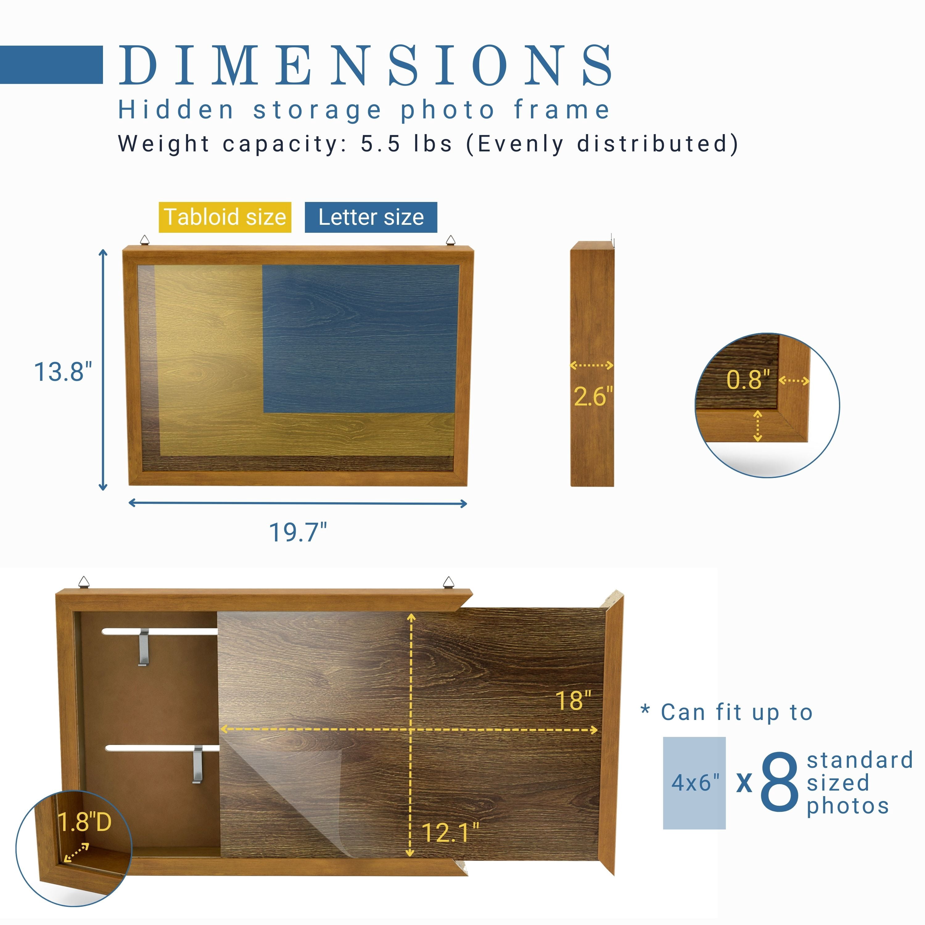 Furniture of America Roan 20-inch Hidden Storage Cabinet with Photo Frame, Golden Oak