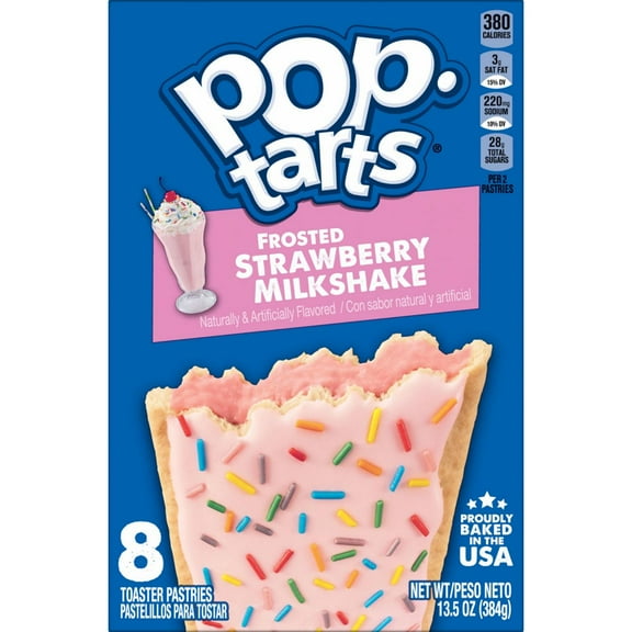 Pop-Tarts Frosted Strawberry Milkshake Toaster Pastries, 13.5 oz - 8 ct