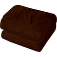 thumbnail image 3 of 5 Piece Pinch Pleated Pintuck Duvet Cover Set With Zipper Closure , 100% Egyptian Cotton, 400 Thread Count, Extra Smooth and Luxirous, Chocolate Solid, Twin Size., 3 of 5