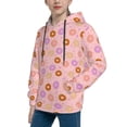 thumbnail image 2 of Fotbe Donuts Pattern Youth Pullover Hooded Sweatshirt, Boys Hoodie, Kangaroo Pocket Hoodie for Kids Girls -Small, 2 of 6