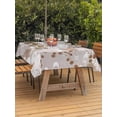 thumbnail image 3 of Outdoor Tablecloth with Umbrella Hole for Patio/Picnic/Party/Camping, Brown White Floral Waterproof Table Cloth Rectangle Table Cover Washable, Spring Botanical Leaves Farmhouse (60"x 102"), 3 of 8