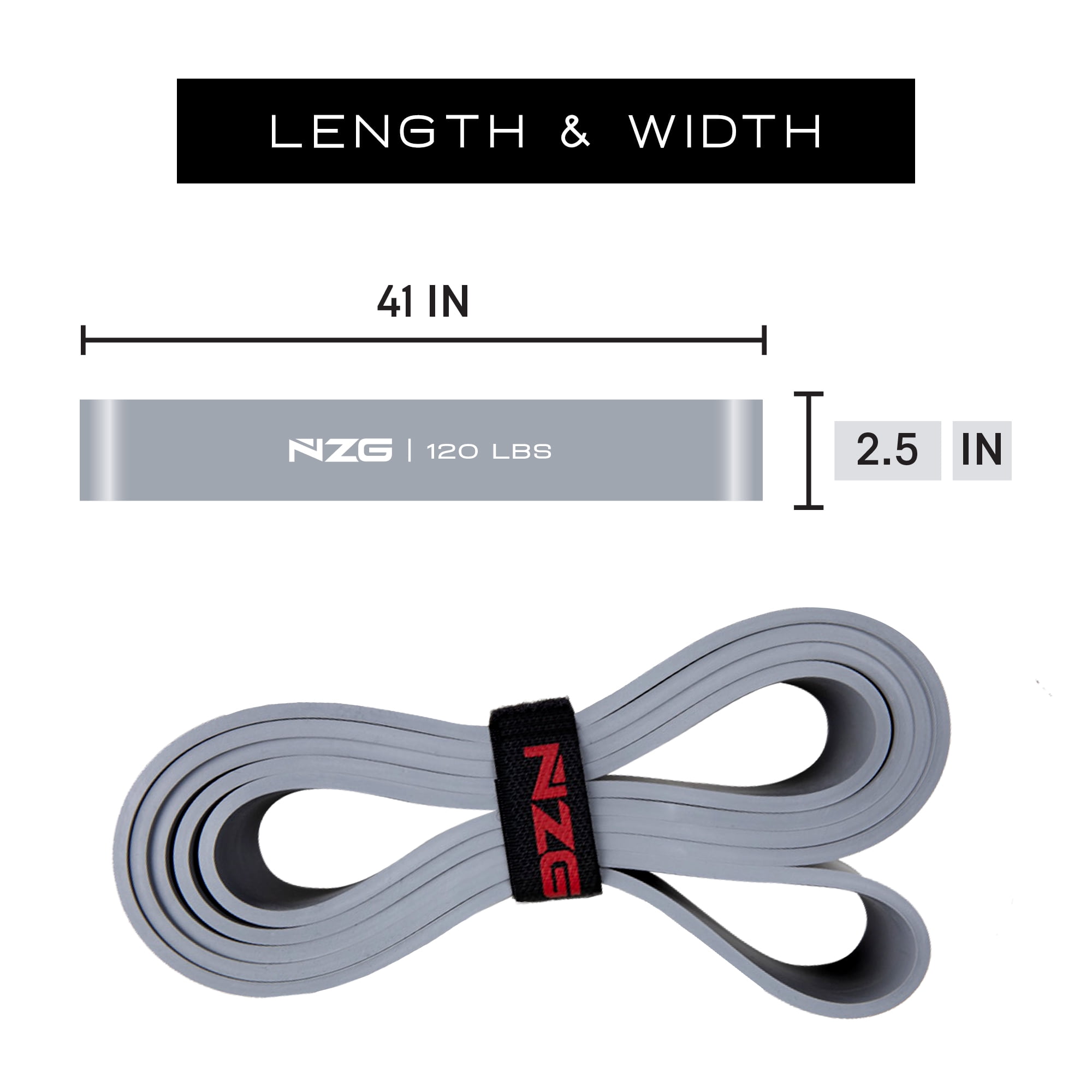 NZG 100% Latex-Free Organic Rubber Resistance Bands (1-Band, 120LB)
