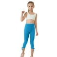 thumbnail image 3 of CHEEREAM Girls Lace up Capri Leggings Stretchy High Waisted Yoga Cropped Cute Summer Lightweight Dance Tights 2-13Y, 3 of 8