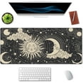 thumbnail image 3 of Astrology Sun with Moon Mouse Pad 35.4 X 15.7 Inch XXL Black Full Desk Mousepad Extended Large Non-Slip Rubber Base Waterproof Big Keyboard Mat with Stitched Edges for Gaming and Office, 3 of 6