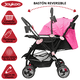 thumbnail image 2 of Carriola para Bebé Manubrio Reversible Asiento Reclinable Frenos y Cinturón de Seguridad Soporta hasta 15 kg - Rosa, 2 of 6