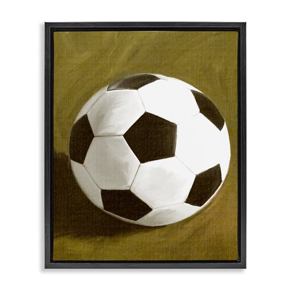 Stupell Industries Contemporary Traditional Soccer Ball Black Floating Frame Canvas Art, 17 x 21, by Regina Moore