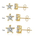 thumbnail image 4 of Emma Manor EM 14k Gold Plated 925 Sterling Silver Cubic Zirconia Crystal Star Stud Earrings, 4 of 6